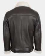 Mens Aviator Sheepskin Pilot Jacket Zenith Brown White - Image 2