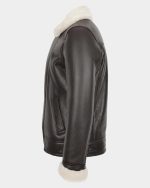 Mens Aviator Sheepskin Pilot Jacket Zenith Brown White - Image 5