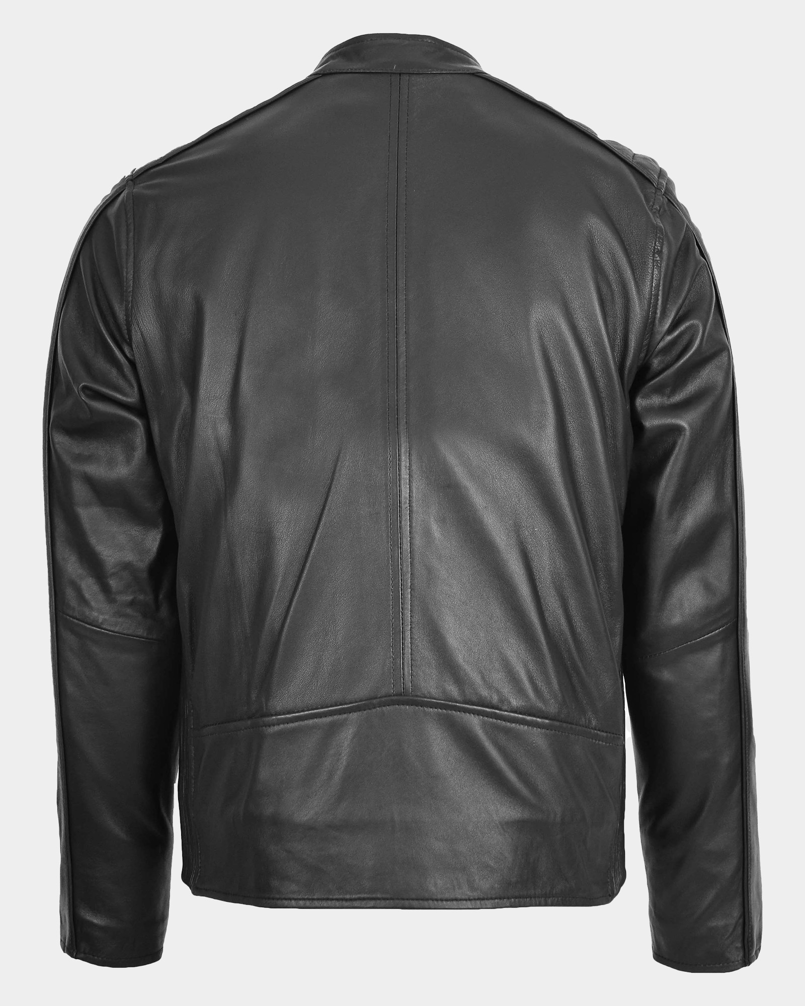 Mens Leather Casual Biker Fashion Jacket Nova Black