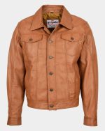 Mens Leather Lee Rider Casual Jacket Terry Dynamo Tan