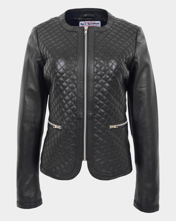 womens-leather-collarless-jacket-with-quilt-design-joan-nova-black