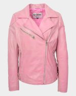 womens-real-leather-biker-jacket-cross-zip-pockets-cherry-chroma-pink