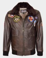 mens-bomber-leather-jacket-air-force-style-lester-zenith-brown