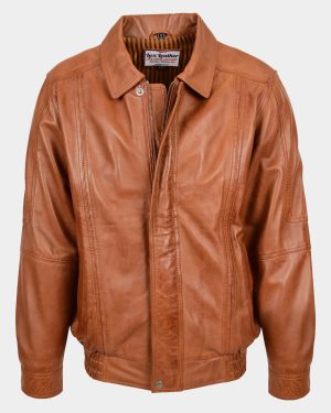 mens-bomber-leather-jacket-classic-style-jim-dynamo-tan