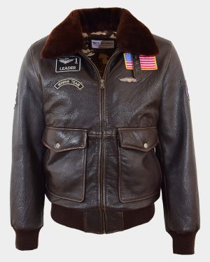 mens-real-leather-g-1-bomber-jacket-airforce-badges-finch-zenith-brown