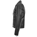 Lux Leather Men's Genuine Leather Quilted Biker Jacket - Image 5